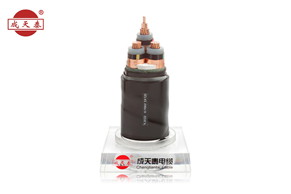 銅芯，交聯(lián)聚乙烯絕緣，鋼帶鎧裝聚乙烯護(hù)套電力電纜 YJV22 6/10kV 3芯